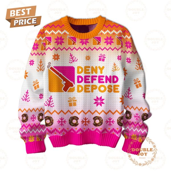 Dunkin’ Donuts Deny Defend Depose Christmas 2024 Sweater