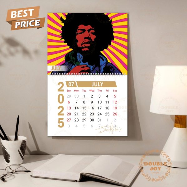 Jimi Hendrix 2025 Wall Calendar