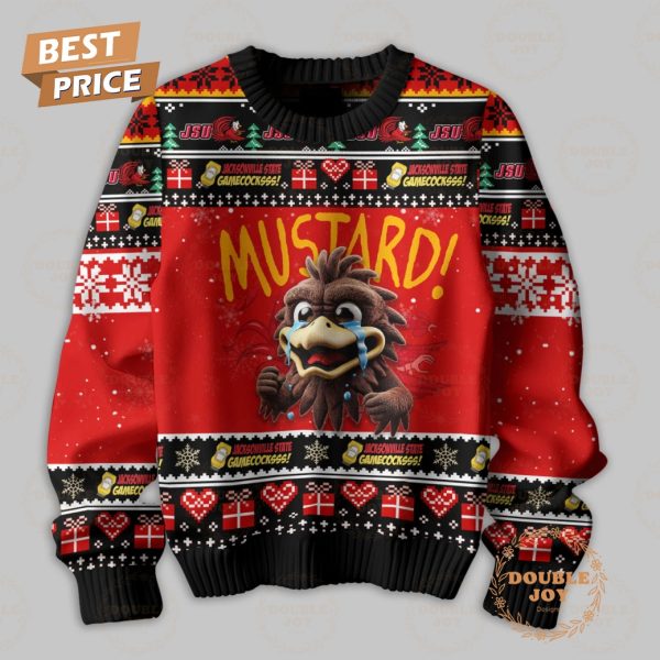 NCAA Jacksonville State Gamecocks 2024 Lamar Gamecocks Mustard! Merry Christmas Sweater