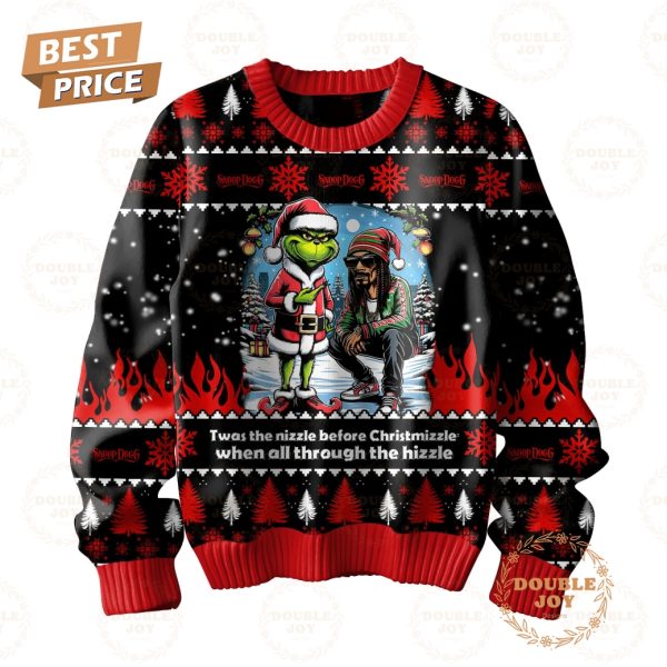 Snoop Dogg X The Grinch Twas The Nizzle Before Christmizzle When All Through The Hizzle 2024 Sweater