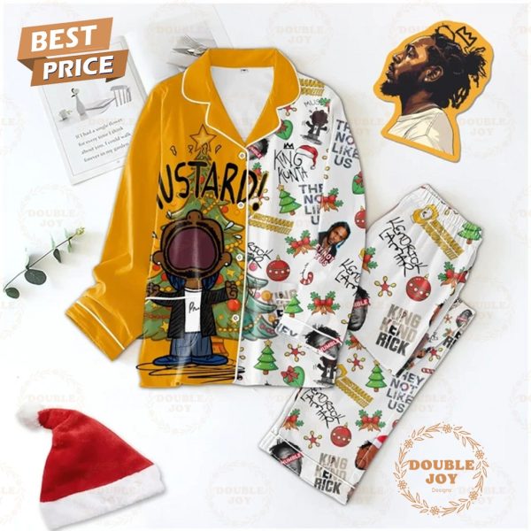 Kendrick Lamar Mustard! They Not Like Us King Kend Rick Christmas 2024 Pajamas Set