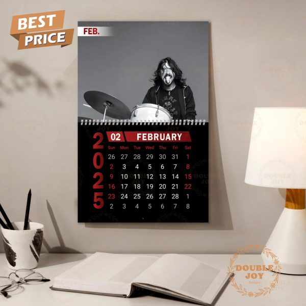 Dave Grohl Foo Fighters 2025 Wall Calendar