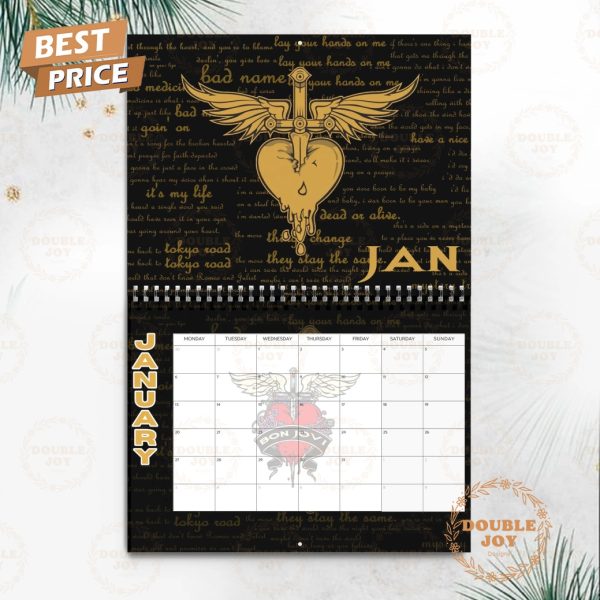 Bon Jovi Rock Band 2025 Wall Calendar