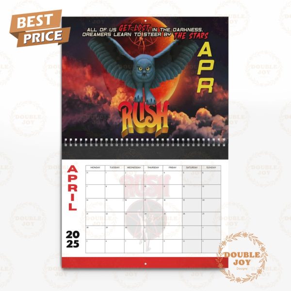 Rush Rock Band 2025 Wall Calendar