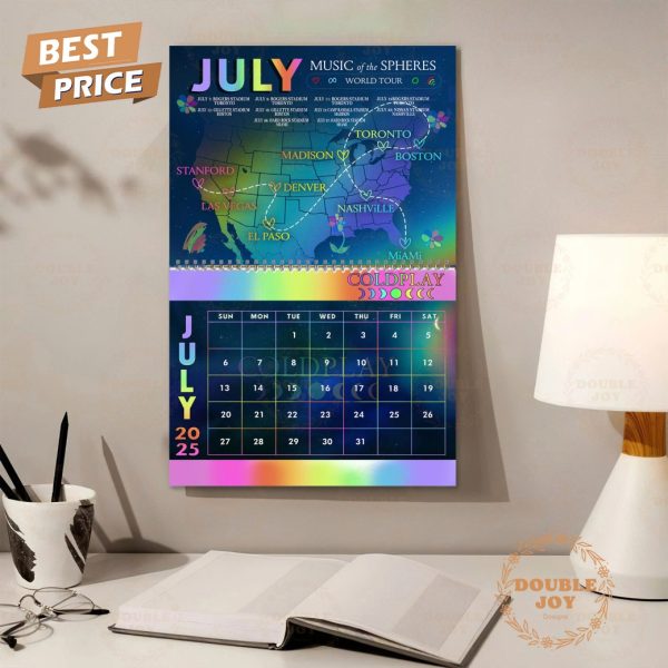 Coldplay 2025 Happy New Year Wall Calendar