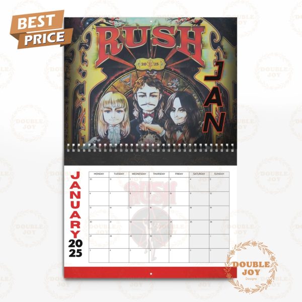 Rush Rock Band 2025 Wall Calendar