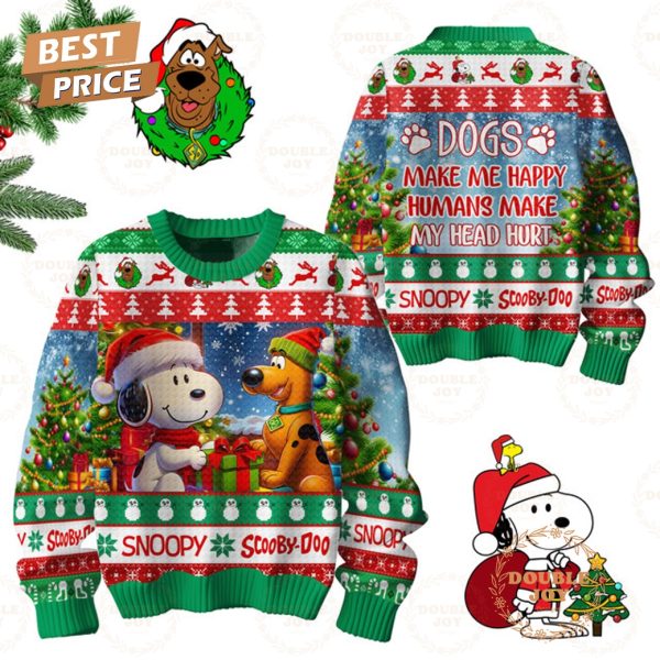 Scooby-Doo Dogs Make Me Happy Humans Make My Head Hurt Merry Christmas 2024 Sweater