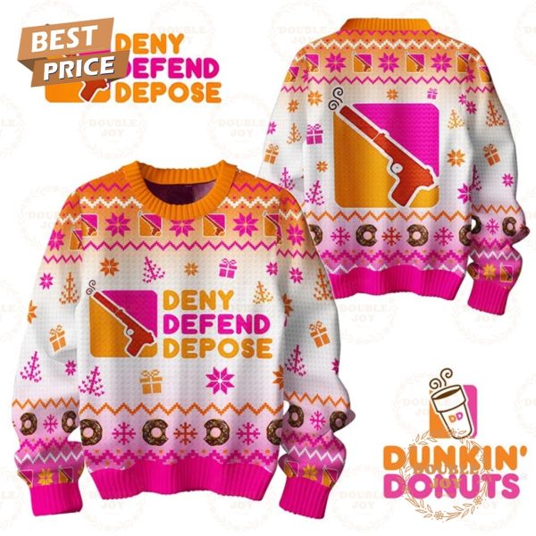 Dunkin’ Donuts Deny Defend Depose Christmas 2024 Sweater