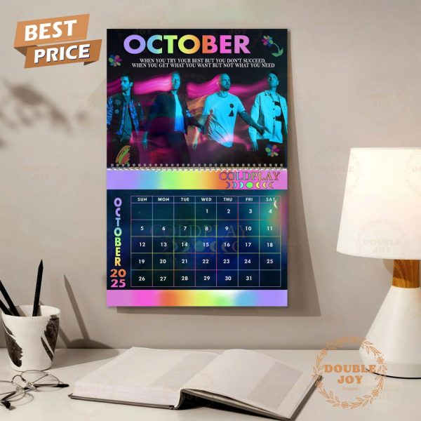 Coldplay 2025 Happy New Year Wall Calendar