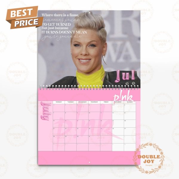 Pink 2025 Wall Calendar