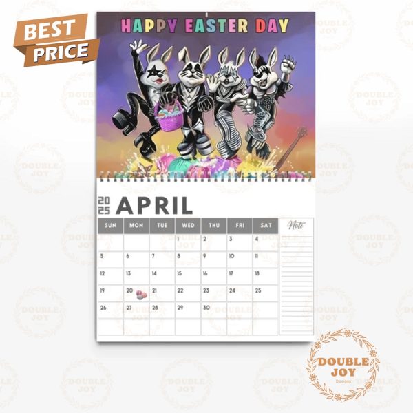 Kiss Rock Band 2025 Wall Calendar