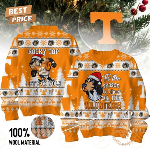 Tis The Season To Cheer For NCAA Tennessee Volunteers, Rocky Top Let’s Go Vols Merry Christmas 2024 Sweater