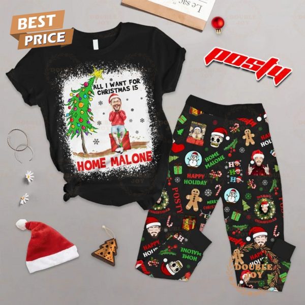 All I Want For Christmas Is Home Malone Merry Christmas 2024 Fleece Pajamas Set