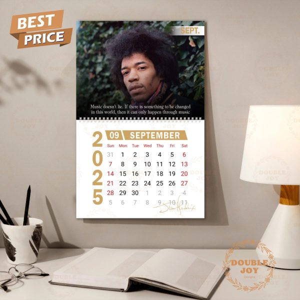 Jimi Hendrix 2025 Wall Calendar