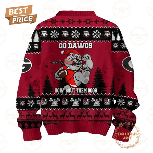 Tis The Season To Cheer For NCAA Georgia Bulldogs, Go Dawgs How About Them Dogs Merry Christmas 2024 Sweater