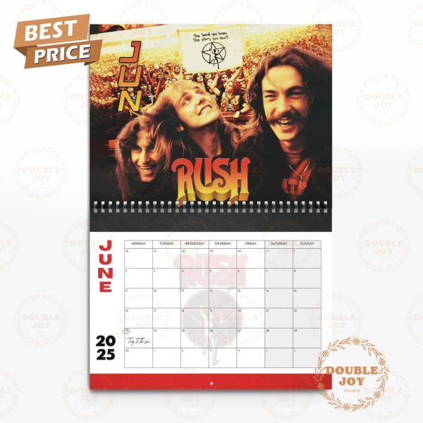 Rush Rock Band 2025 Wall Calendar