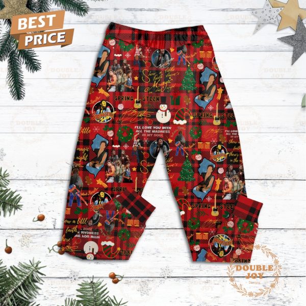 Rockin Christmas Bruce Springsteen Merry Christmas 2024 Fleece Pajamas Set