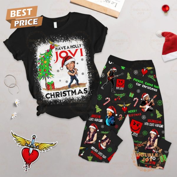 Have A Holly Bon Jovi Christmas 2024 Fleece Pajamas Set