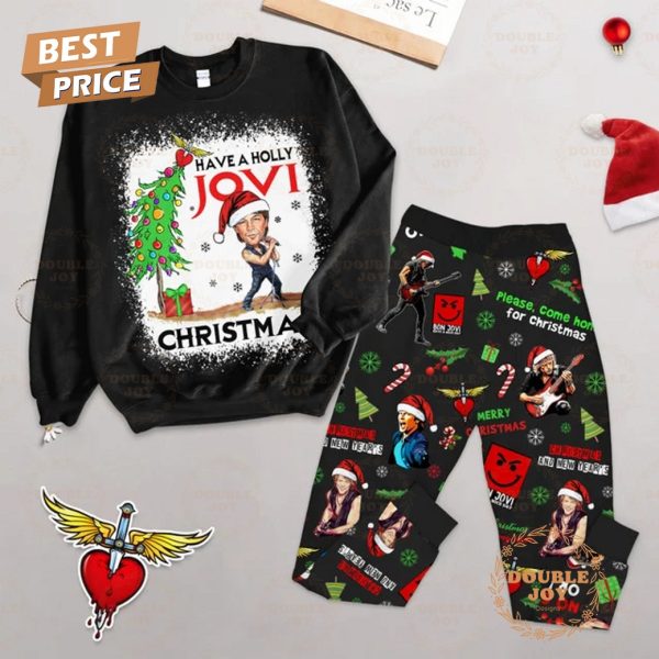 Have A Holly Bon Jovi Christmas 2024 Fleece Pajamas Set