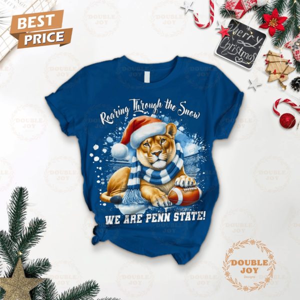 Roaring Through The Snow We Are NCAA Penn State Nittany Lions Fleece Pajamas Set