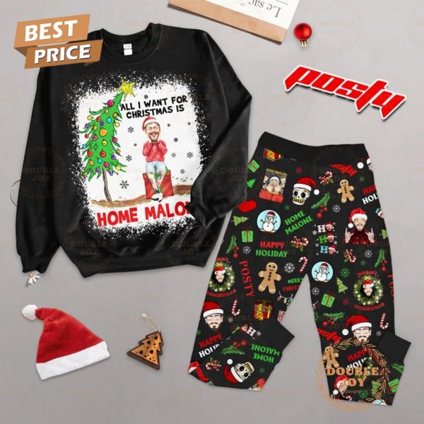 All I Want For Christmas Is Home Malone Merry Christmas 2024 Fleece Pajamas Set