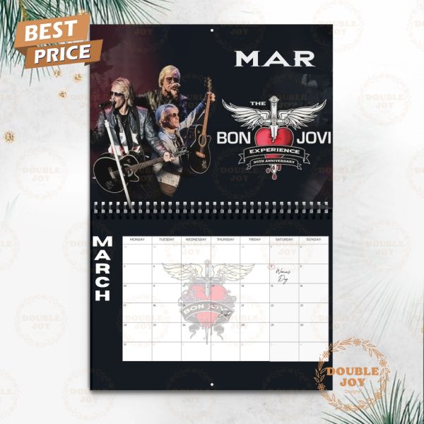 Bon Jovi Rock Band 2025 Wall Calendar