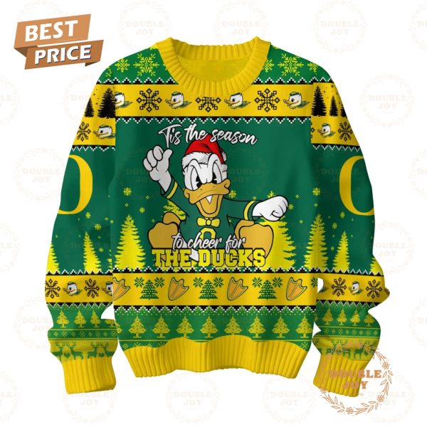 Tis The Season To Cheer For NCAA Oregon Ducks, Go Ducks Mighty Oregon Merry Christmas 2024 Sweater