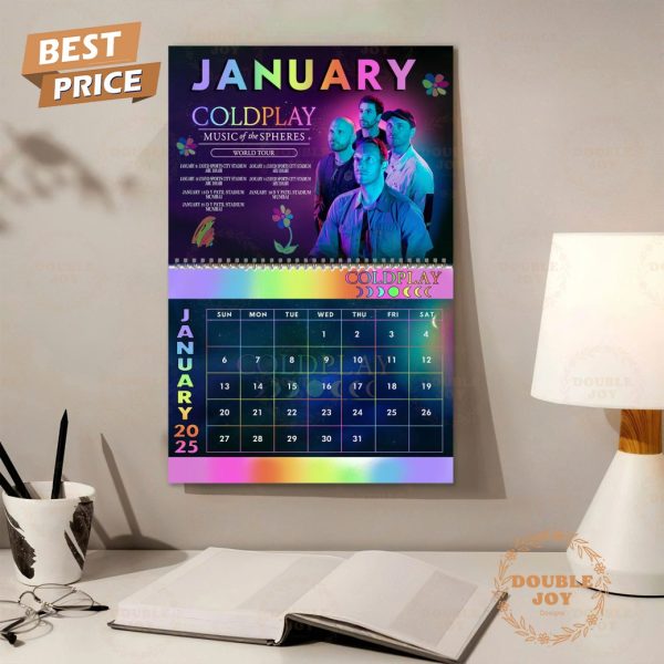 Coldplay 2025 Happy New Year Wall Calendar