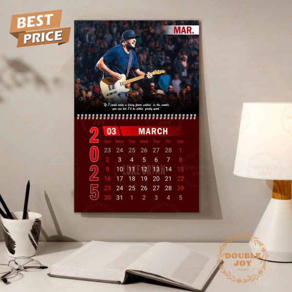 Luke Bryan 2025 Wall Calendar