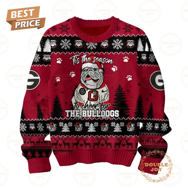 Tis The Season To Cheer For NCAA Georgia Bulldogs, Go Dawgs How About Them Dogs Merry Christmas 2024 Sweater