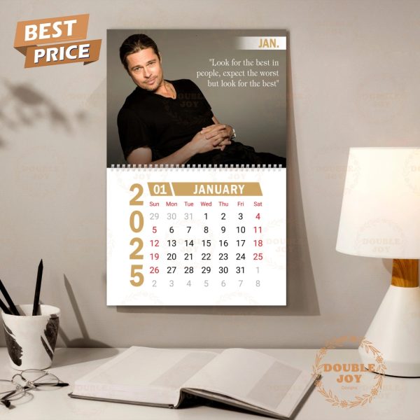 Brad Pitt 2025 Wall Calendar