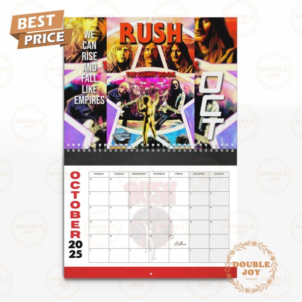 Rush Rock Band 2025 Wall Calendar