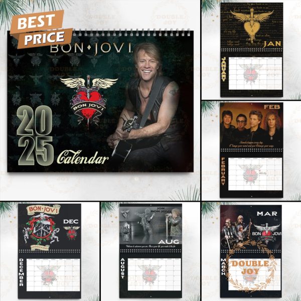 Bon Jovi Rock Band 2025 Wall Calendar