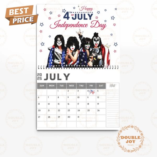 Kiss Rock Band 2025 Wall Calendar