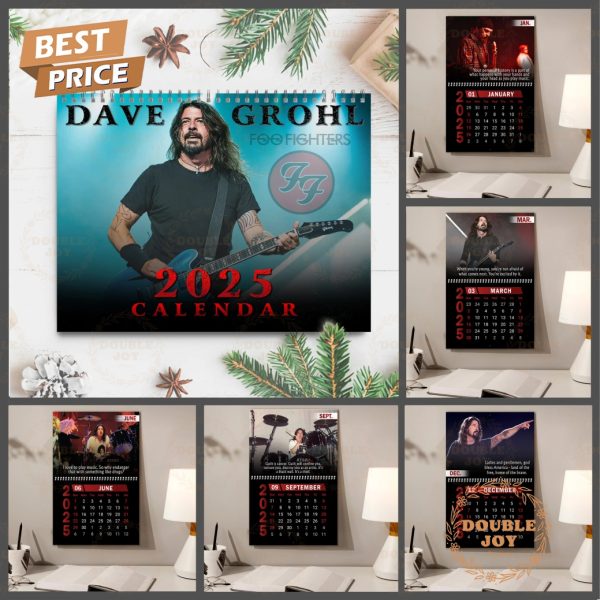 Dave Grohl Foo Fighters 2025 Wall Calendar