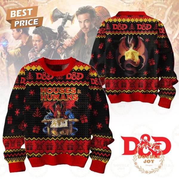 Dungeons And Dragons Honor Among Thieves Houses & Humans Merry Christmas 2024 Sweater