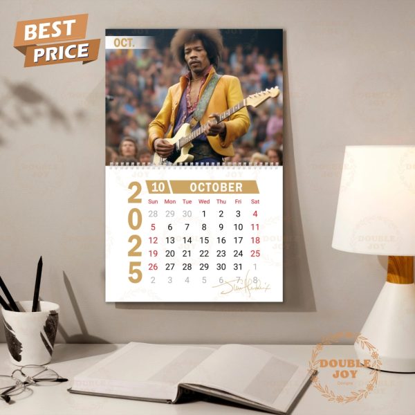 Jimi Hendrix 2025 Wall Calendar