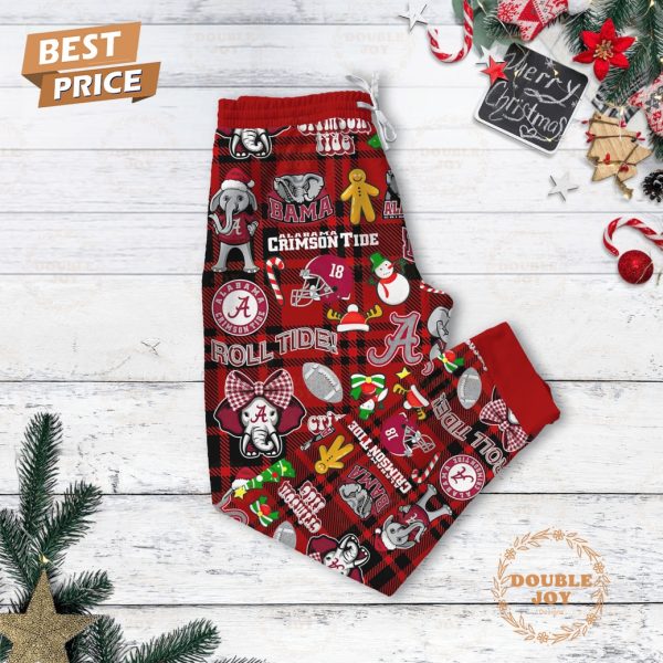 Sweet Home NCAA Alabama Crimson Tide Where The Skies Are So Blue Merry Christmas 2024 Fleece Pajamas Set