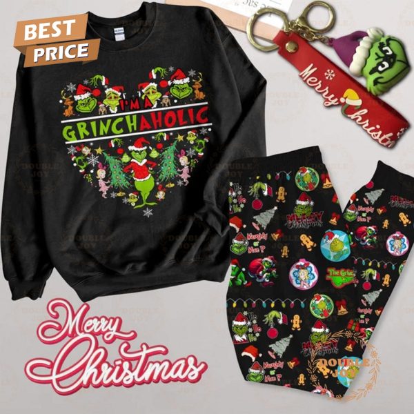 The Grinch Aholic Merry Christmas 2024 Fleece Pajamas Set