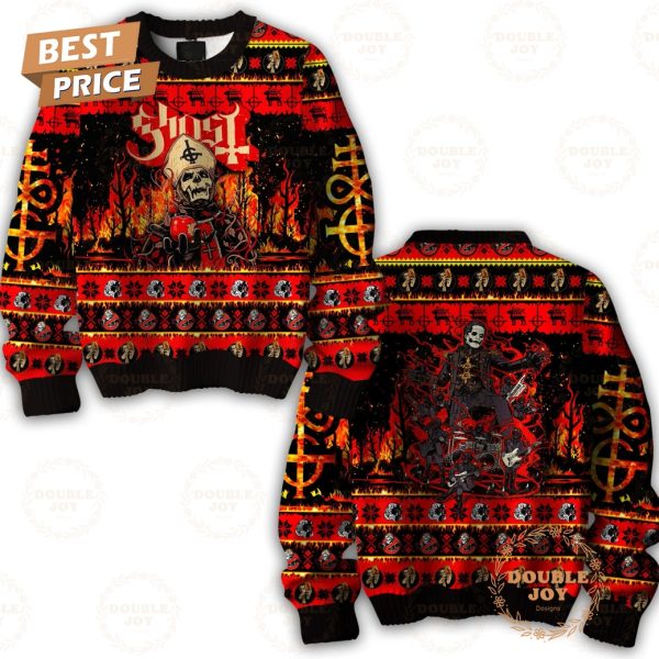 Ghost Rock Band Merry Christmas 2024 Sweater