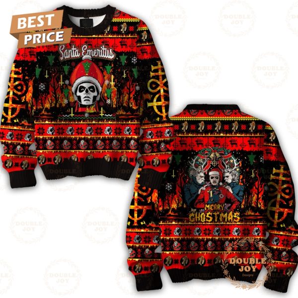 Ghost Rock Band Santa Emeritus Merry Ghostmas 2024 Sweater