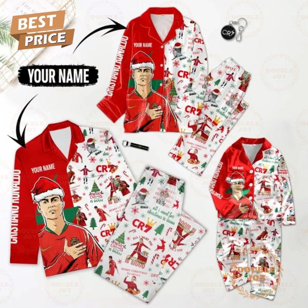 Cristiano Ronaldo All I Want For Christmas Is Siuuuuuuu Custom Name Pajamas Set