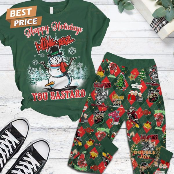 Happy Holiday Blink-182 You Bastard Christmas 2024 Fleece Pajamas Set