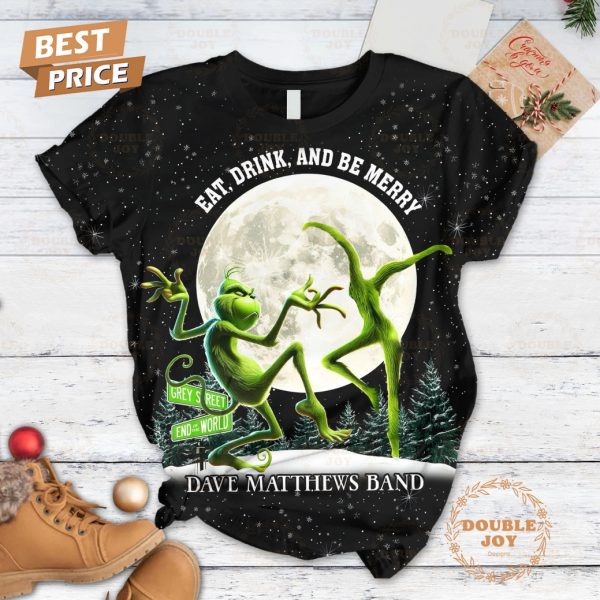 Dave Matthews Band X Grinch Eat, Drink And Be Merry 2024 Fleece Pajamas Set