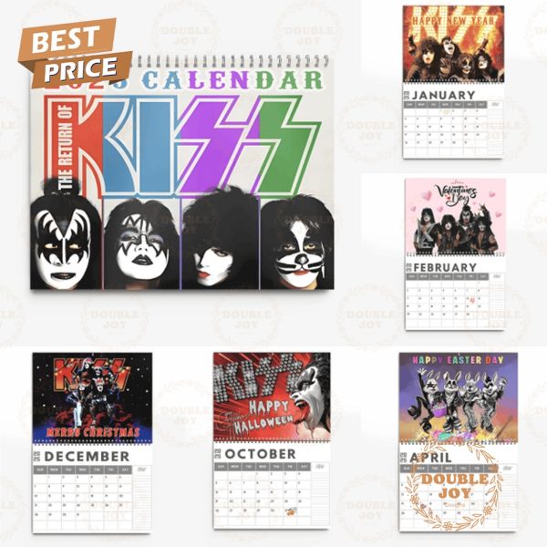 Kiss Rock Band 2025 Wall Calendar