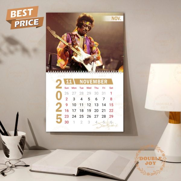 Jimi Hendrix 2025 Wall Calendar