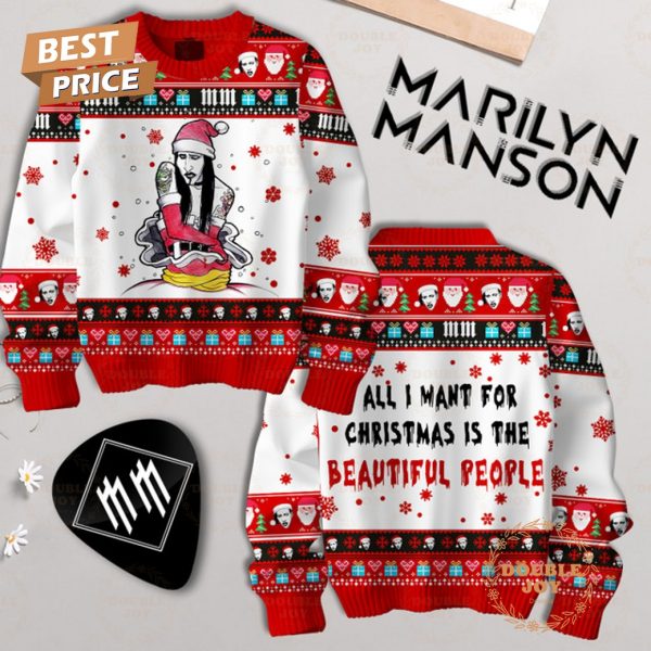 Marilyn Manson Al I Want For Christmas Is The Beautiful People, Merry Christmas Sweater