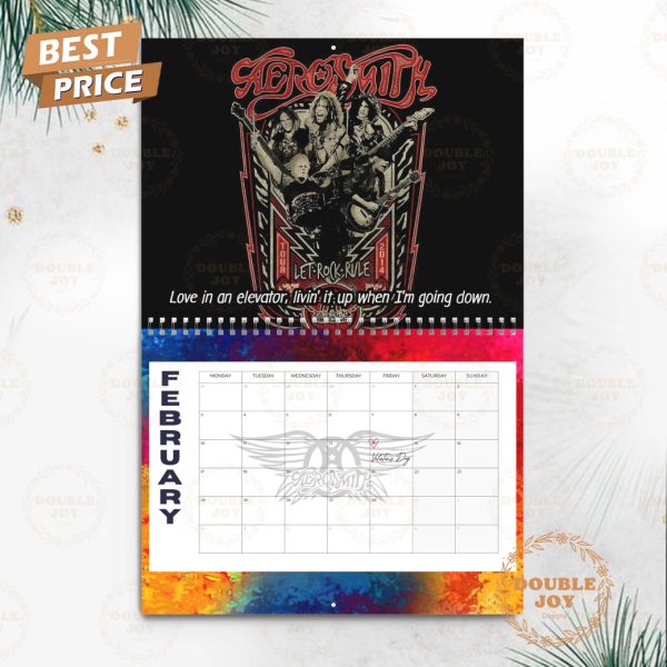 Aerosmith Rock Band 2025 Wall Calendar