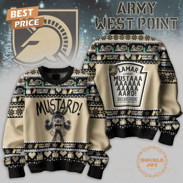 NCAA Army Black Knights 2024 Army West Point Lamar Gamecocks Mustard! Merry Christmas Sweater