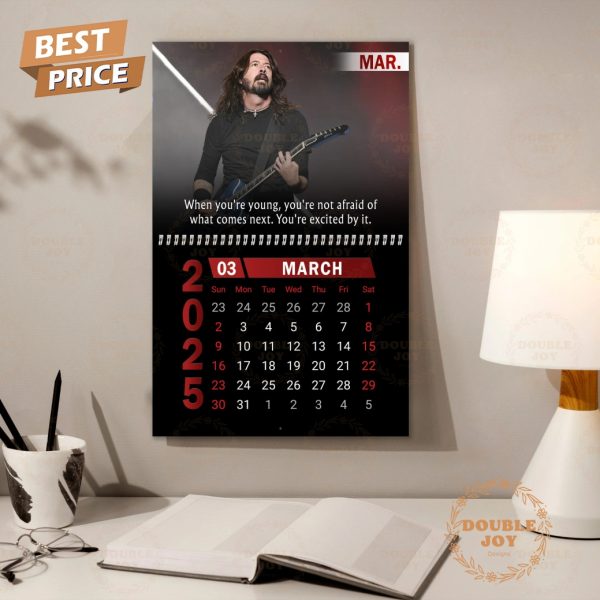 Dave Grohl Foo Fighters 2025 Wall Calendar